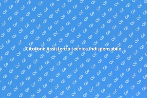 Citofoni: perché l'assistenza è fondamentale