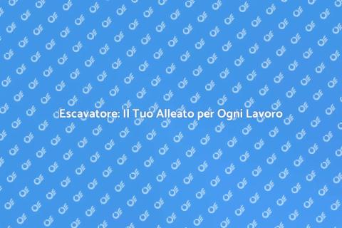 Escavatore: Soluzioni per Ogni Progetto