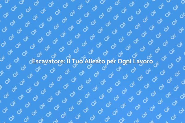 Escavatore: Potenza e Versatilità per Te