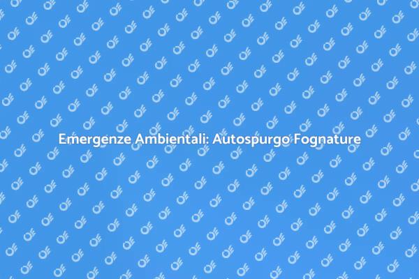 Fognature: Soluzioni per Emergenze Ambientali