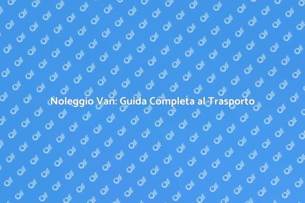Noleggiare un Van: La Tua Guida Pratica