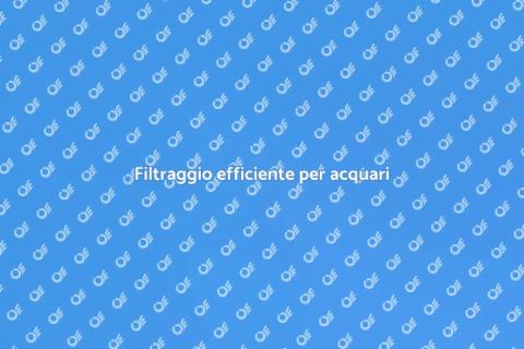 Filtraggio per un grande acquario