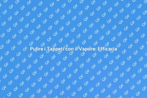 Pulizia a Vapore dei Tappeti in Casa
