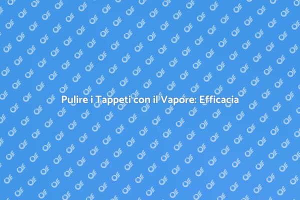 Tappeti Puliti e Freschi con il Vapore