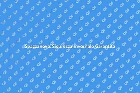 Spazzaneve: Il Tuo Alleato Innevato