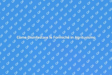 Disinfestazione Formiche Agriturismo