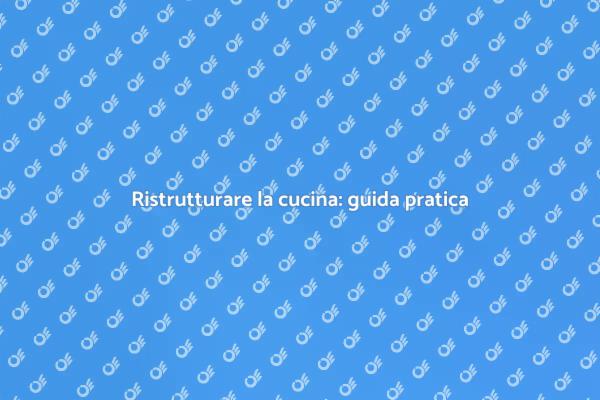 Ristrutturazione: disfare la cucina