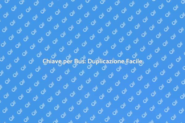 Duplicazione Chiave per Bus: Un Servizio Pratico