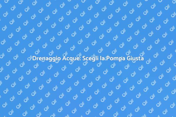 Pompe per Drenaggio: Guida Essenziale