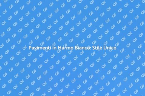 Marmo Bianco: Eleganza per Interni