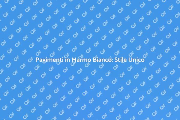 Eleganza del Marmo Bianco per Interni