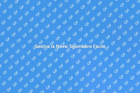 Sgombero Neve: Soluzioni Efficaci