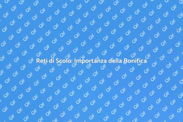 Reti di Scolo: Necessità di Bonifica