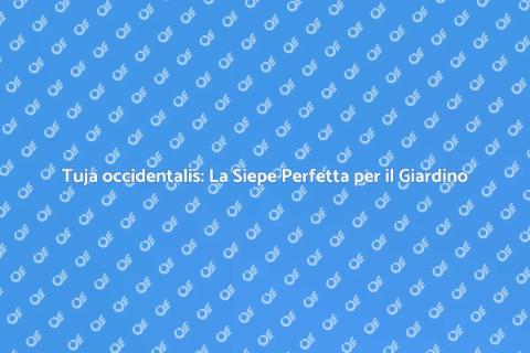 Siepe di Tuja occidentalis: Verde e Privacy