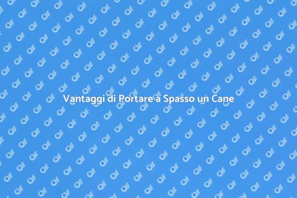 I Benefici di Portare a Spasso un Cane