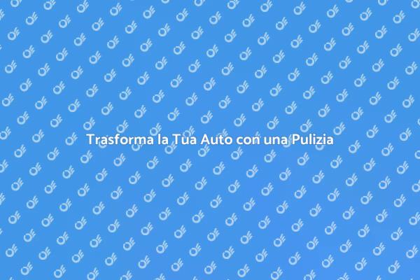 Rendi la Tua Auto Impeccabile e Accogliente