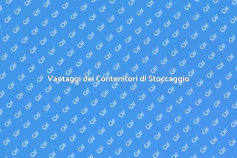Contenitori di Stoccaggio: Vantaggi