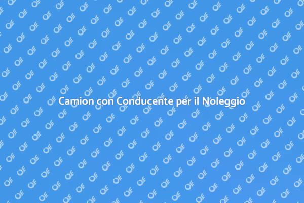 Trasporto Sicuro con Camion a Noleggio