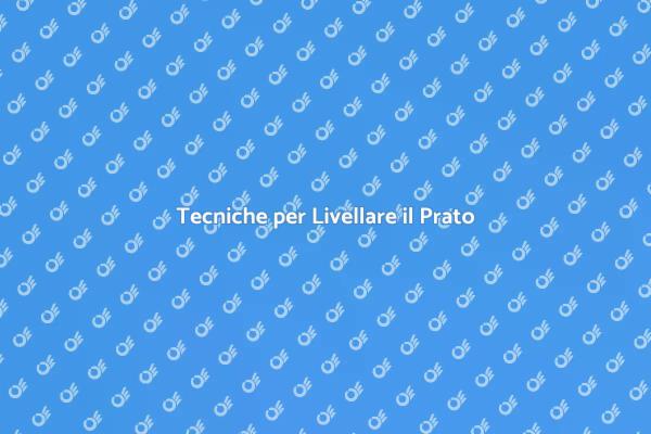 Guida al Livellamento del Prato