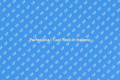 Correzione di Bozze in Italiano