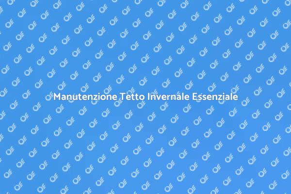 Mantieni il Tuo Tetto Sicuro Inverno