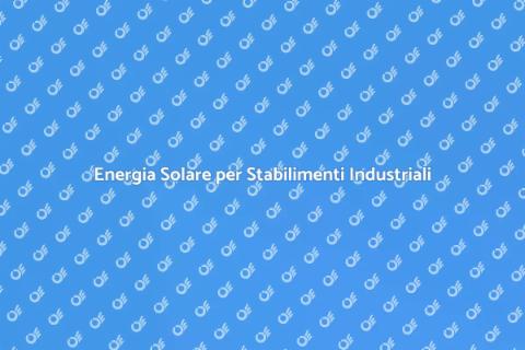 Impianto Fotovoltaico per Stabilimenti