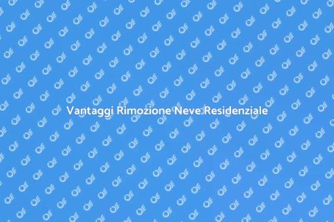 Rimozione Neve Strade Residenziali