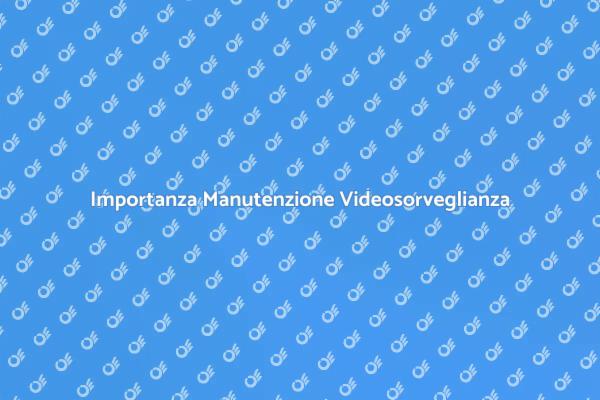 Manutenzione Essenziale per Videosorveglianza