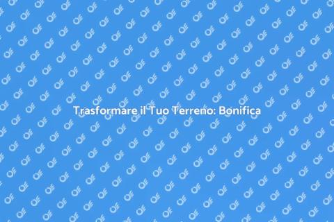 Bonificare un Terreno: Guida Pratica