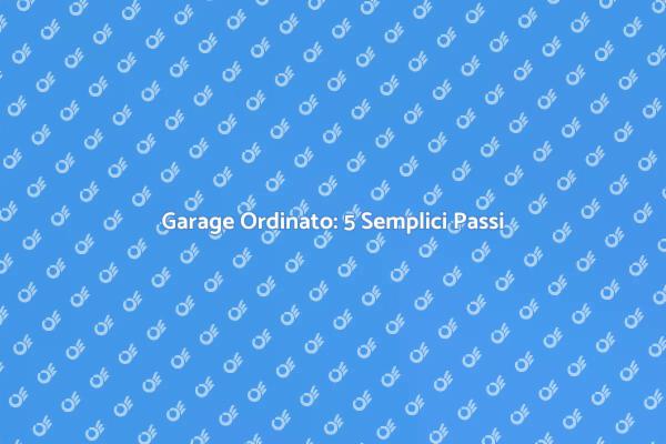 Trasforma il Tuo Garage in 5 Passi