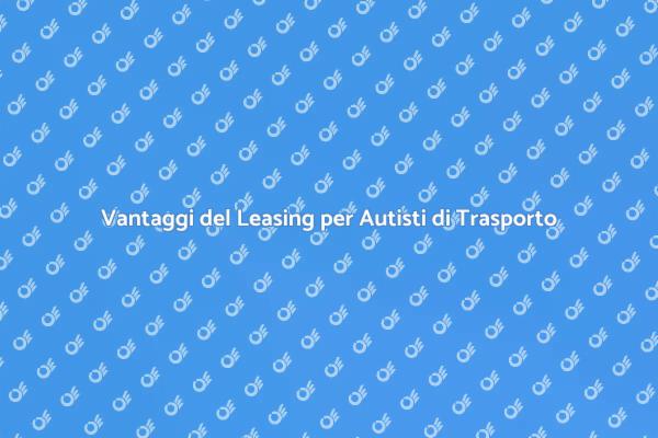 Leasing Veicoli: Soluzione per Autisti