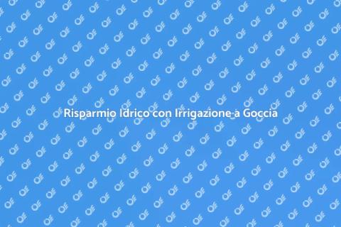 Irrigazione a Goccia: Sostenibilità Verde