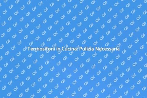 Pulizia Termosifoni in Cucina