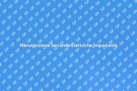 Revisione Serrande Elettriche Essenziale