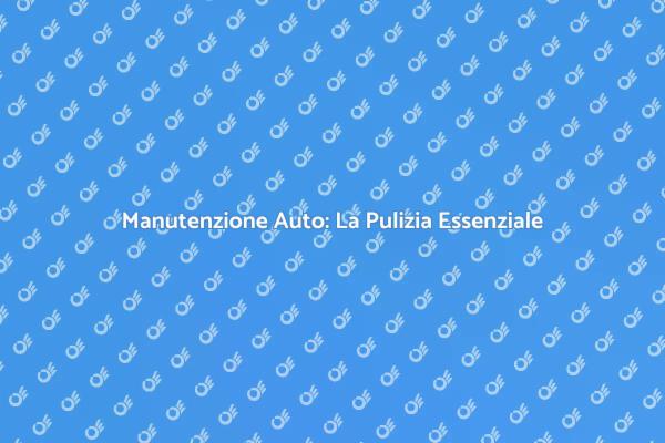 Pulizia Auto: Importanza e Vantaggi