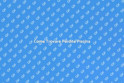 Localizzare Perdite Piscina Facile
