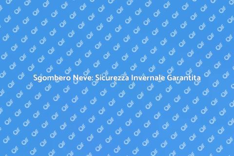 Sgombero Neve: Servizio Affidabile