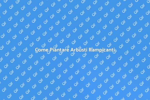 Arbusti Rampicanti: Guida alla Piantagione