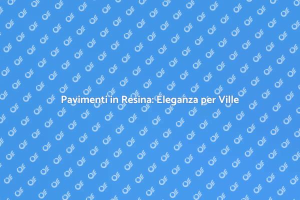 Ristrutturazione: Pavimenti in Resina
