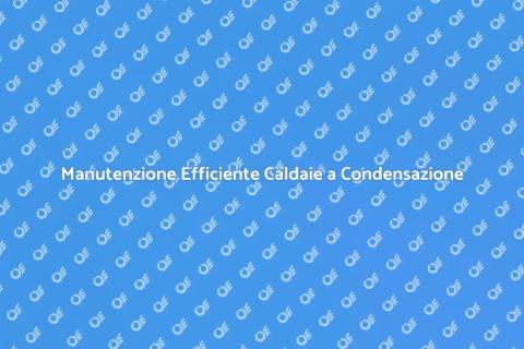 Manutenzione Caldaie a Condensazione