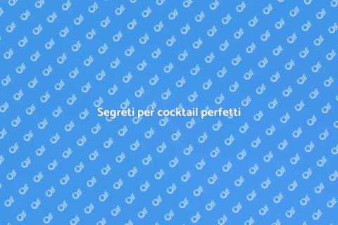 Diventa esperto di cocktail oggi