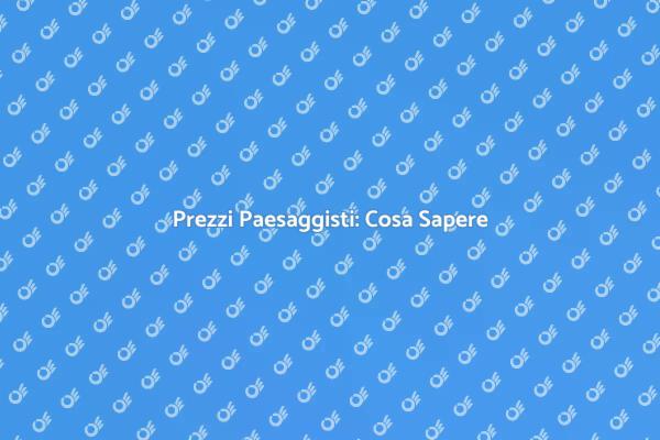 Quanto Costa un Paesaggista?