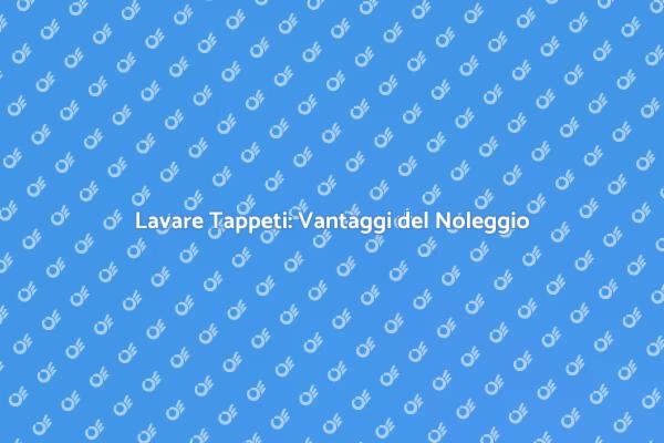 Tappeti Puliti con il Noleggio Giusto