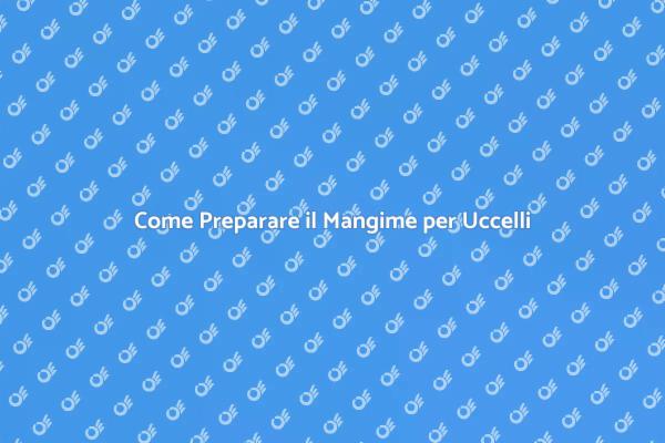 Preparazione Mangime Uccelli: Guida Completa