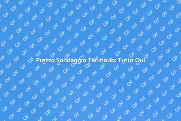 Importanza e Costo del Sondaggio Territoriale