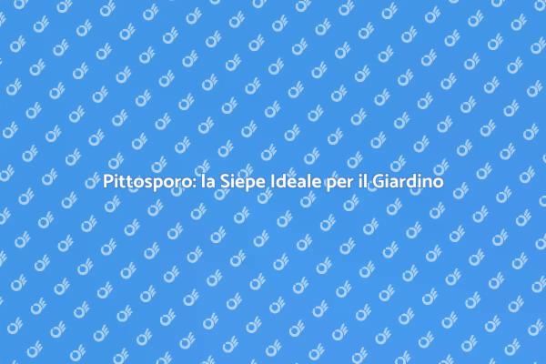 Il Pittosporo: Verde e Privacy nel Tuo Giardino