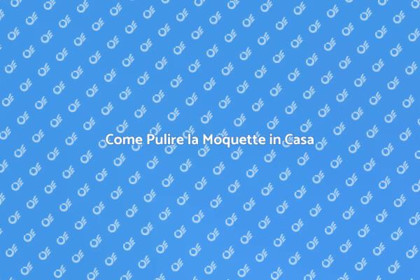 Tecniche Efficaci per Pulire la Moquette