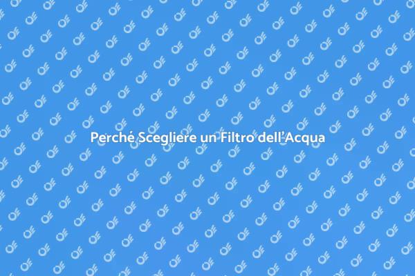 Filtro dell'Acqua: Perché Sceglierlo?
