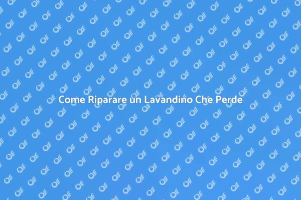 Lavandino Che Non Si Regola? Ecco Come!