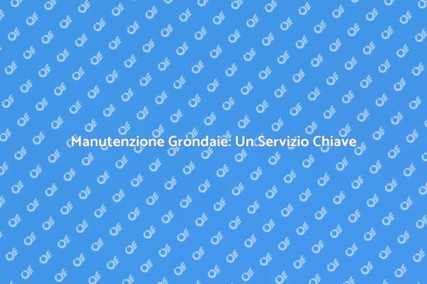 Grondaie: Servizio di Pulizia Necessario